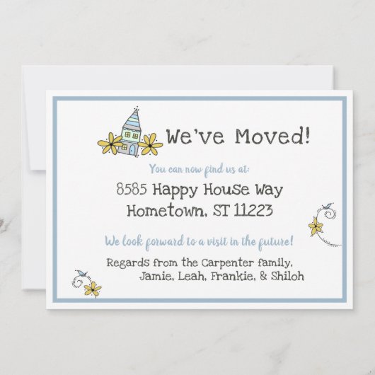 Happy Home Moving Faire-part (Dos)