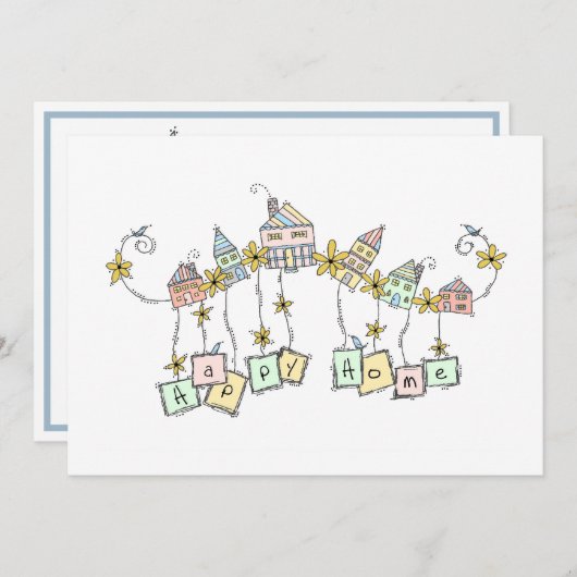 Happy Home Moving Faire-part (Devant / Derrière)