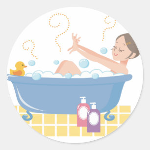 Happy Home Spa Day - vrouw in badkuip Ronde Sticker