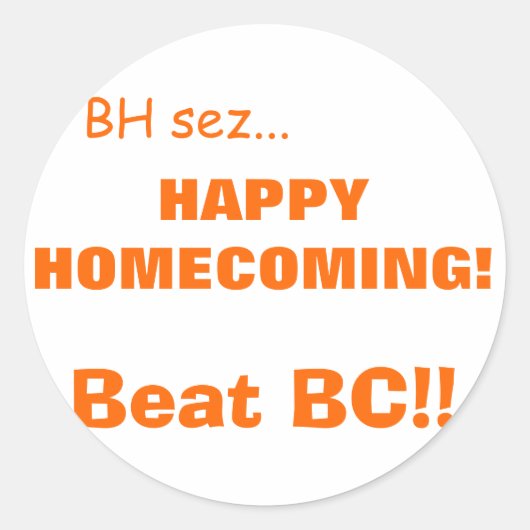 HAPPY HOMECOMING! RONDE STICKER (Voorkant)