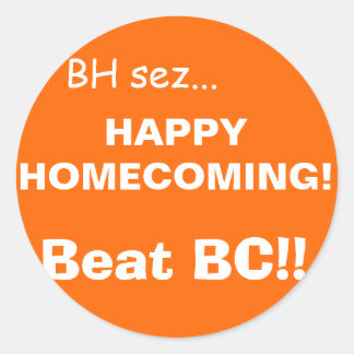 HAPPY HOMECOMING!, sinaasappel Ronde Sticker