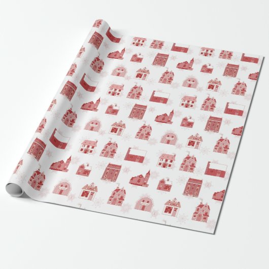 Happy Homes Christmas Village Holiday Cadeaupapier (Uitgerold)