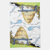 Happy Honey Bee Hive  kunst Theedoek (Verticaal)