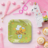 Happy Honey Bee Papieren Bordje (Feest)