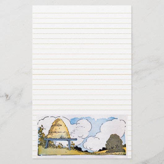 Happy Honeybee Hive Stationery Lined Briefpapier (Voorkant)
