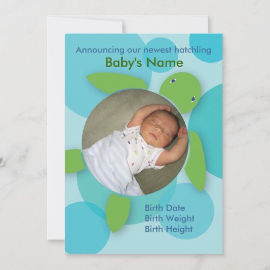 Happy Honu (Bubbles) Aankondiging van geboorte (Voorkant)