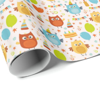 Happy Hoot Birthday Cadeaupapier