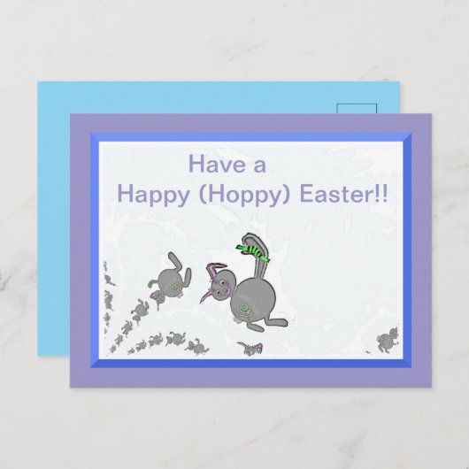 Happy (Hoppy) Easter Briefkaart (Voorkant / Achterkant)