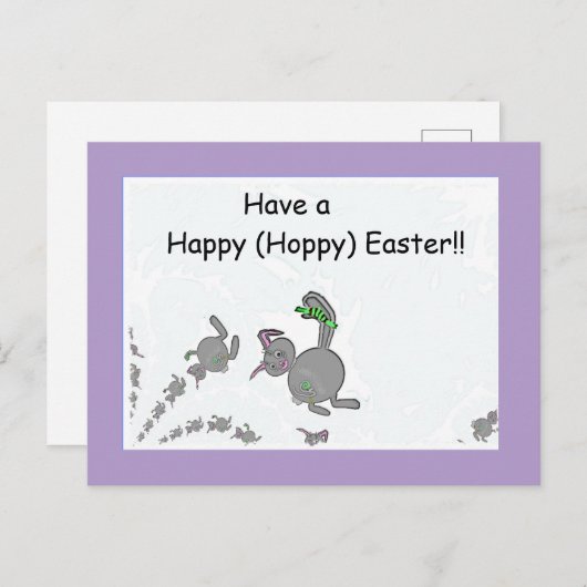 Happy (Hoppy) Easter Briefkaart (Voorkant / Achterkant)