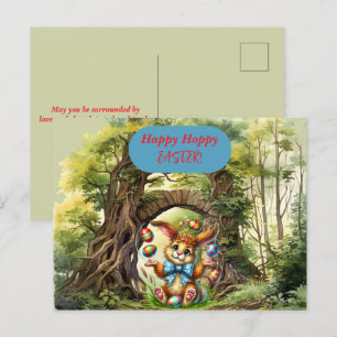 Happy Hoppy Easter Rabbit Eggs Briefkaart
