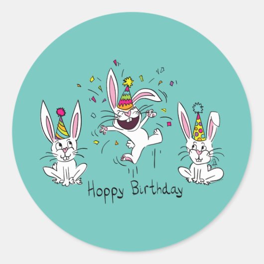 Happy Hoppy Stickers Lapin Lapin Anniversaire (Devant)