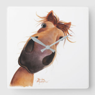 Happy Horse ' MAD MAX ' op een wandklok Vierkante Klok