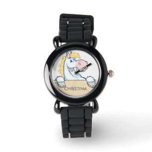 Happy Horse met aangepaste naam op teken Horloge