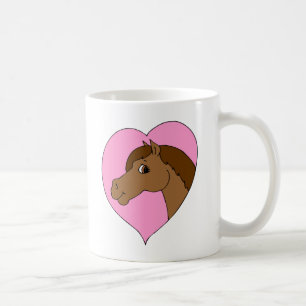 Happy Horse Pink Heart Pony Love Equine Theme Koffiemok