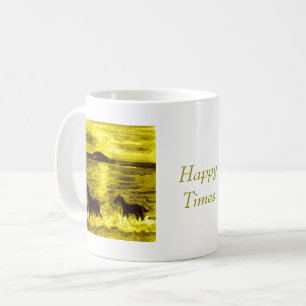 Happy Horses Golden Seaside Custom Koffiemok