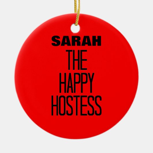 Happy Hostess Keramisch Ornament (Voorkant)