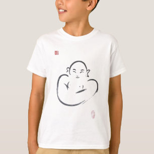 Happy Hotei Buddha Zen Brush Stroke T-shirt