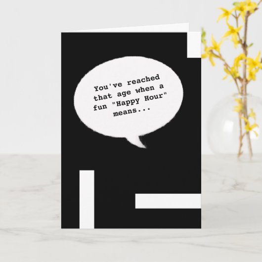 Happy Hour 60th Getting Old Funny Birthday Kaart (Gele Bloem)