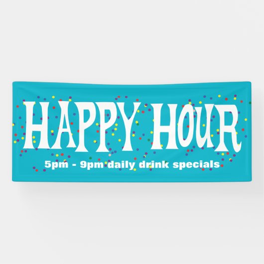 Happy Hour-banner Spandoek (Horizontaal)