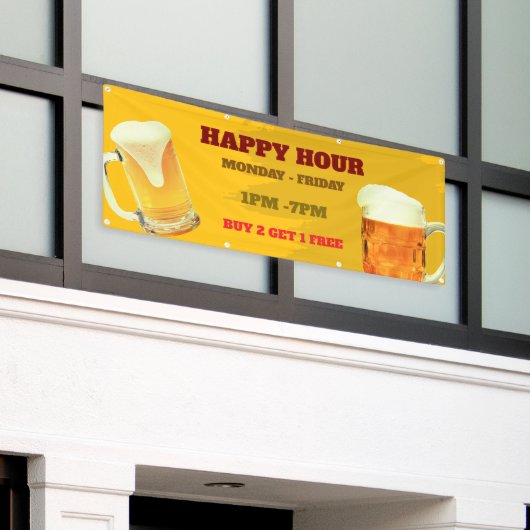 Happy Hour Bar Aangepaste Banner (Buitenkant Gebouw)