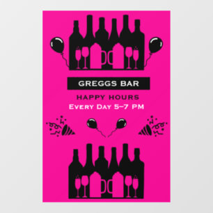 Happy Hour Bar En Pub Raamsticker