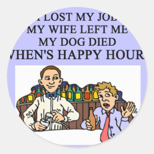 HAPPY HOUR biergrap Ronde Sticker