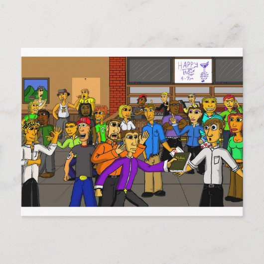Happy Hour Briefkaart (Voorkant)