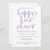 HAPPY HOUR BRUIDSDOUCHE UITNODIGING - Lavendel (Voorkant / Achterkant)