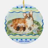 "Happy Hour" Corgi Ornament (Achterkant)