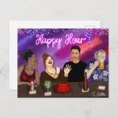 Happy Hour | Digitale kunst Briefkaart (Voorkant / Achterkant)
