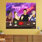 Happy Hour | Digitale kunst Canvas Afdruk (Insitu (Woonkamer))