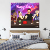Happy Hour | Digitale kunst Canvas Afdruk (Insitu (Slaapkamer))