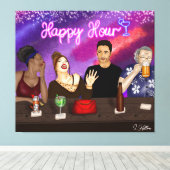 Happy Hour | Digitale kunst Canvas Afdruk (Insitu (Houten vloer))