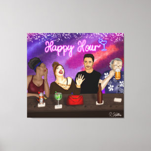 Happy Hour   Digitale kunst Canvas Afdruk