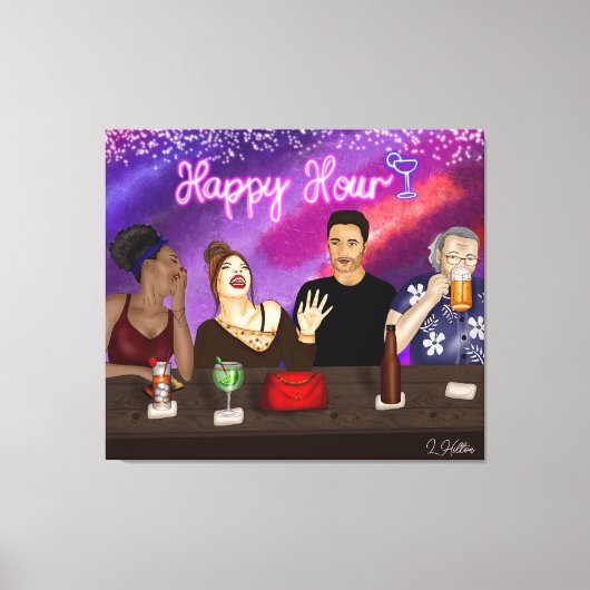 Happy Hour | Digitale kunst Canvas Afdruk (Voorkant)