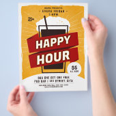 Happy Hour Drink Bier Ad Bar Flyer (Hand)