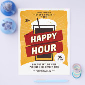 Happy Hour Drink Bier Ad Bar Flyer (Enkel)