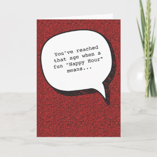 Happy Hour et obtenir la vieille carte d'anniversa