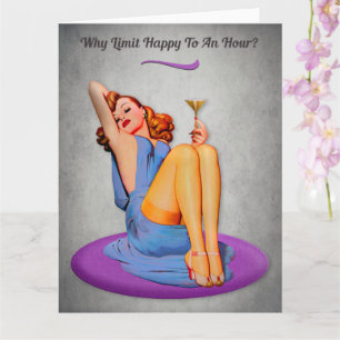 Happy Hour Funny ?Retro Groet Kaart