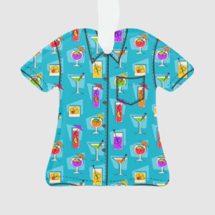 Happy Hour Hawaiian Tropische Drink Aloha Shirt Ornament
