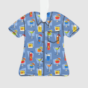 Happy Hour Hawaiian Tropische Drink Aloha Shirt Ornament