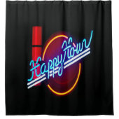 Happy Hour Neon Panneau Douche Rideau (Devant)