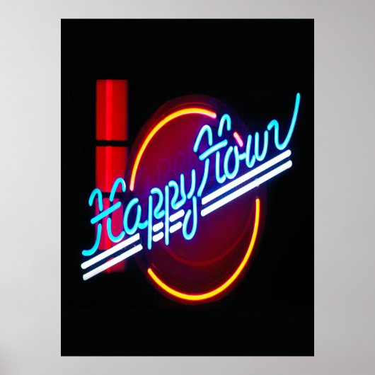 Happy Hour Neon Sign-Poster Poster (Voorkant)