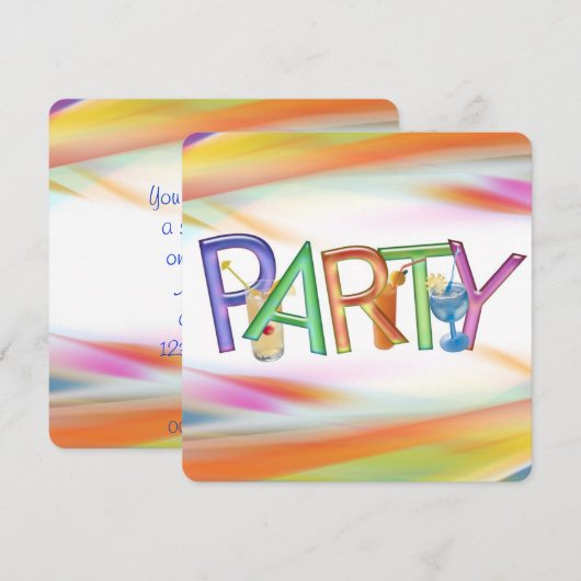 Happy Hour Party Tijd Kaart (Voorkant / Achterkant)