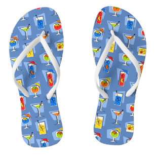 Happy Hour Retro Hawaiian Tropische Drinken aan tw Teenslippers