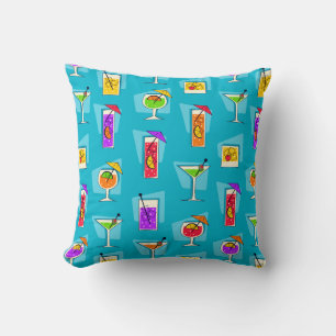 Happy Hour Retro Hawaiian Tropische Drinken Kussen