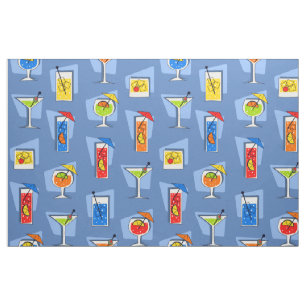 Happy Hour Retro Hawaiian Tropische Drinken Stof