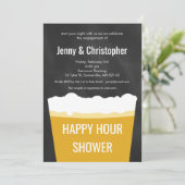 Happy Hour Shower Beer Fiançailles Invitation (Debout devant)