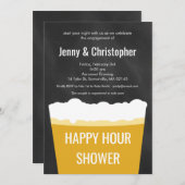 Happy Hour Shower Beer Fiançailles Invitation (Devant / Derrière)