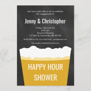 Happy Hour Shower Beer Fiançailles Invitation